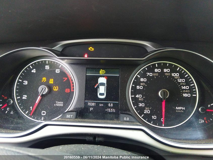 2013 Audi A4 2.0T Quattro VIN: WAUFFAFL8DN039263 Lot: 20160559