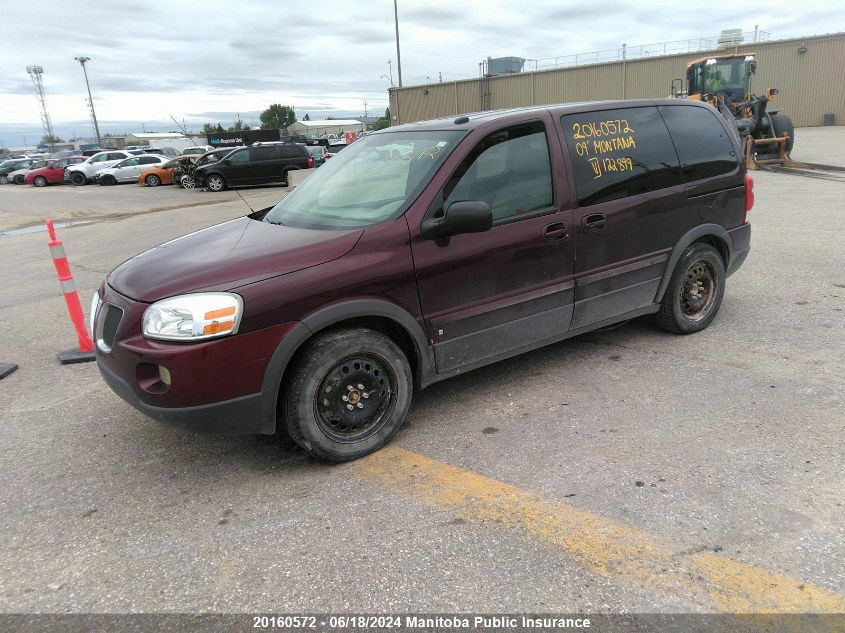 2009 Pontiac Montana Sv6 VIN: 1GMDU03109D122899 Lot: 20160572