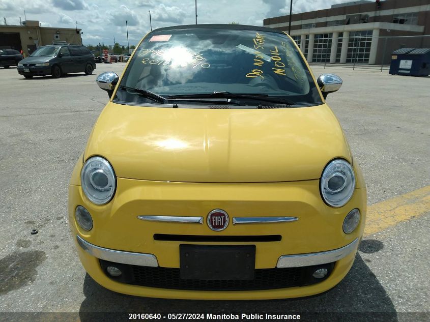 2012 Fiat 500 C Lounge VIN: 3C3CFFER2CT378998 Lot: 20160640