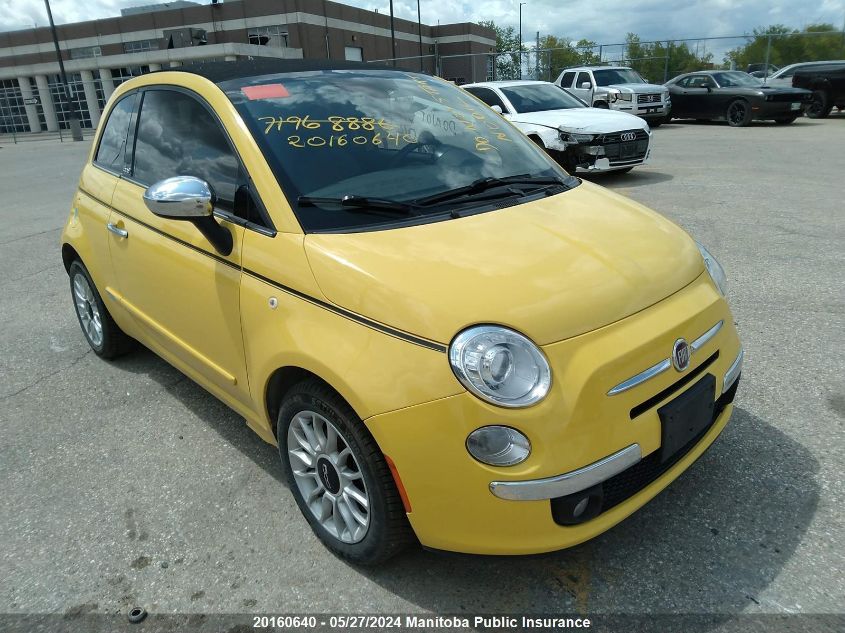 2012 Fiat 500 C Lounge VIN: 3C3CFFER2CT378998 Lot: 20160640