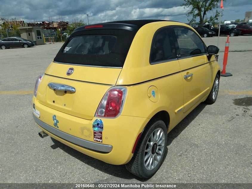 2012 Fiat 500 C Lounge VIN: 3C3CFFER2CT378998 Lot: 20160640