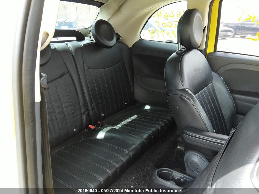 2012 Fiat 500 C Lounge VIN: 3C3CFFER2CT378998 Lot: 20160640