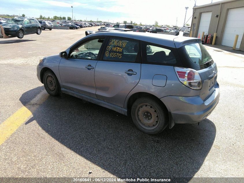 2005 Toyota Matrix Xr VIN: 2T1KR32E65C855775 Lot: 20160641