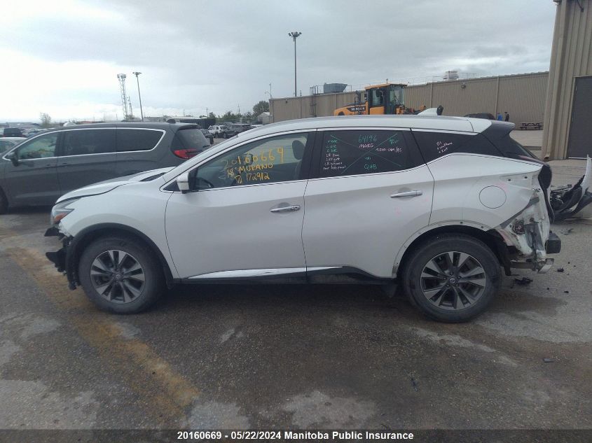 2018 Nissan Murano Sl VIN: 5N1AZ2MH4JN172912 Lot: 20160669