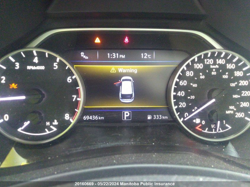 2018 Nissan Murano Sl VIN: 5N1AZ2MH4JN172912 Lot: 20160669