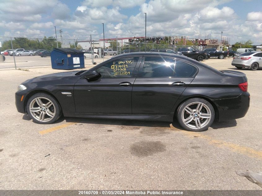 2011 BMW 535I xDrive VIN: WBAFU7C5XBC874689 Lot: 20160709