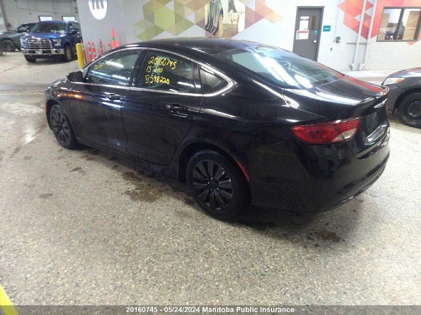 2015 Chrysler 200 Lx VIN: 1C3CCCFB0FN598220 Lot: 20160745