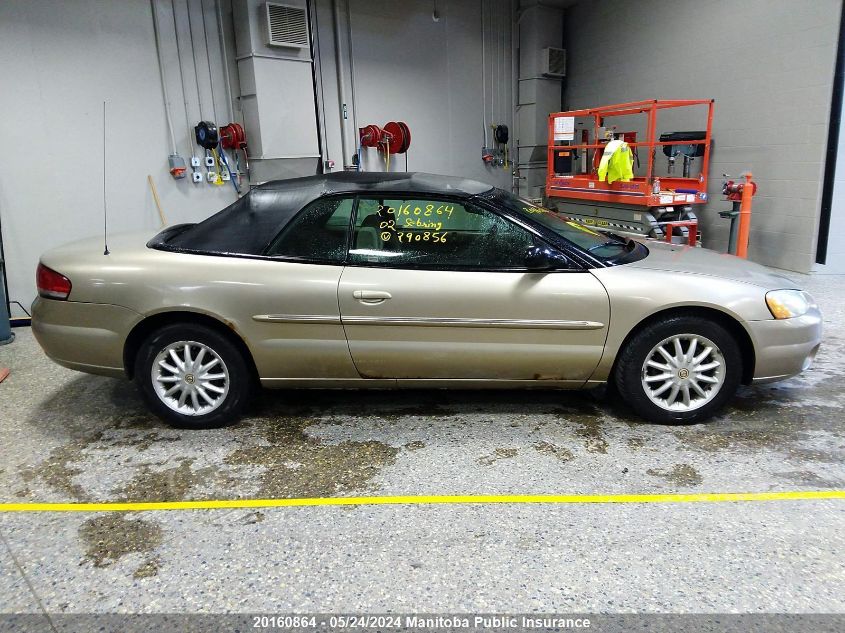 2002 Chrysler Sebring Lx VIN: 1C3EL45R72N290856 Lot: 20160864