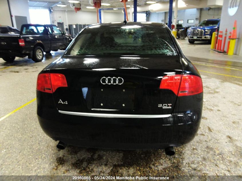 2007 Audi A4 2.0T Quattro VIN: WAUDF78E87A011421 Lot: 20160865