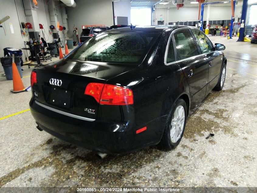 2007 Audi A4 2.0T Quattro VIN: WAUDF78E87A011421 Lot: 20160865