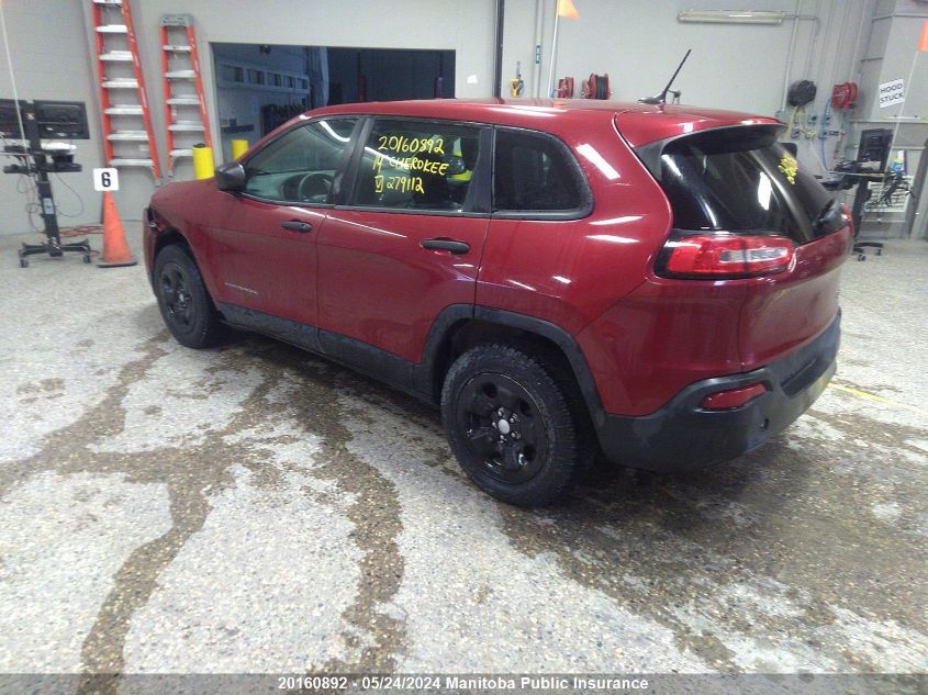 2014 Jeep Cherokee Sport VIN: 1C4PJLAB9EW279112 Lot: 20160892