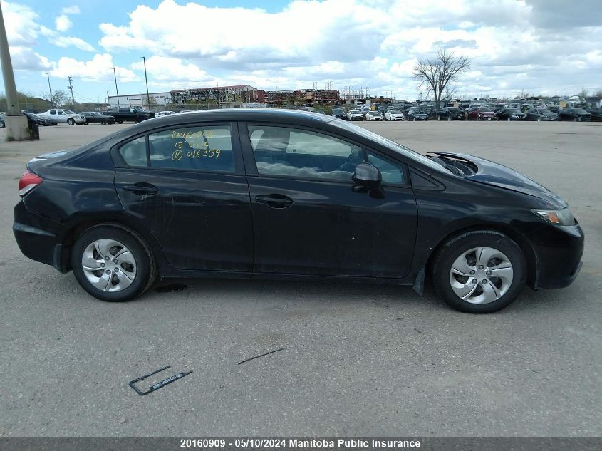 2013 Honda Civic Lx VIN: 2HGFB2F46DH016359 Lot: 20160909