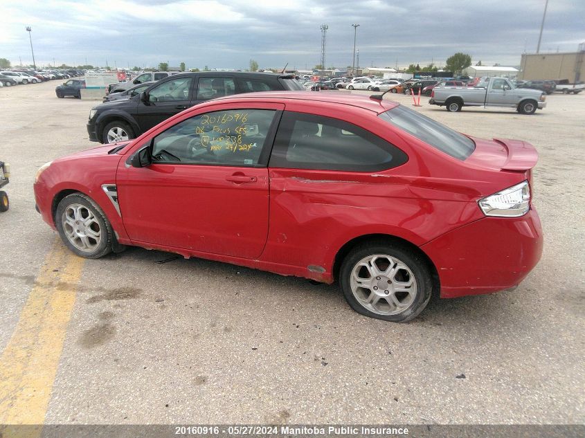 2008 Ford Focus Ses VIN: 1FAHP33N18W100338 Lot: 20160916