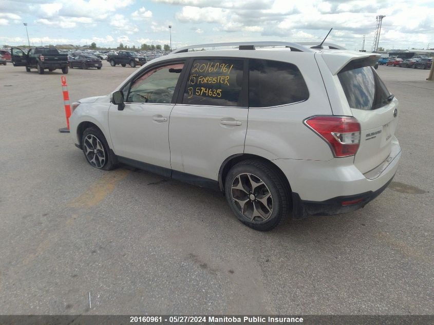 2015 Subaru Forester 2.0Xt VIN: JF2SJHWC4FH574635 Lot: 20160961