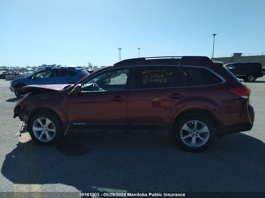 2014 Subaru Outback 2.5I VIN: 4S4BRGBC7E3219943 Lot: 20161003