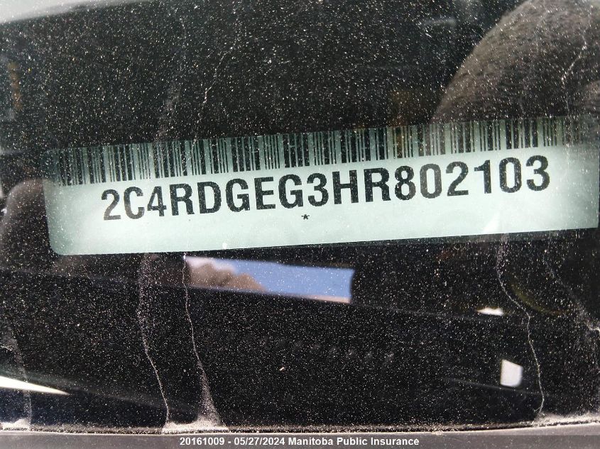 2017 Dodge Grand Caravan Se VIN: 2C4RDGEG3HR802103 Lot: 20161009