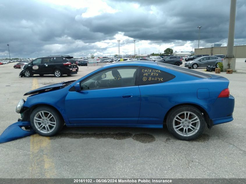 2005 Acura Rsx Premium VIN: JH4DC54825S801142 Lot: 20161102