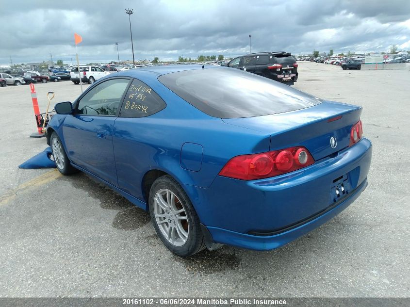 2005 Acura Rsx Premium VIN: JH4DC54825S801142 Lot: 20161102