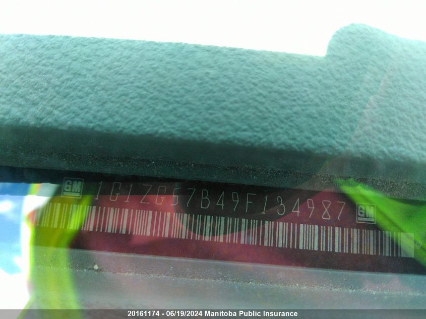 2009 Chevrolet Malibu Ls VIN: 1G1ZG57B49F134987 Lot: 20161174