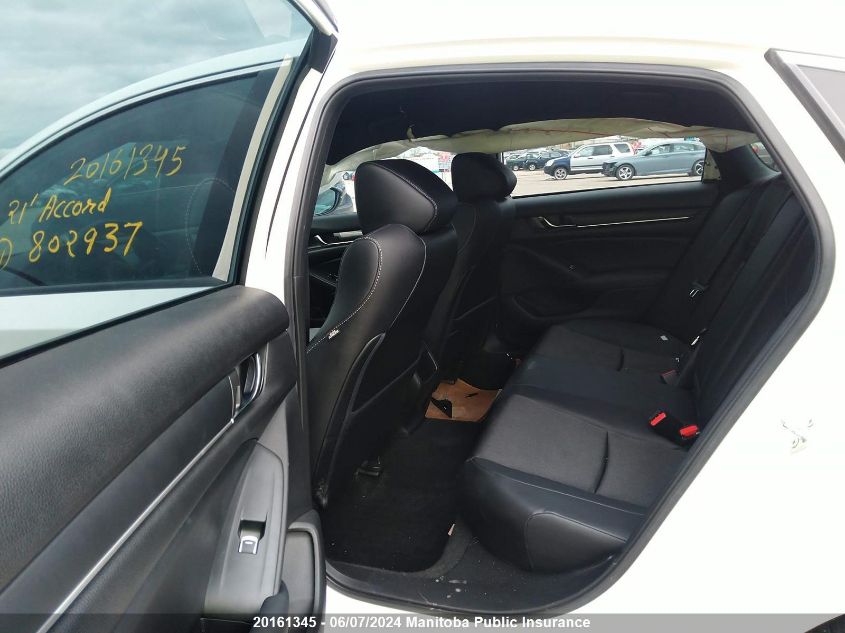 2021 Honda Accord Se VIN: 1HGCV1F24MA802937 Lot: 20161345