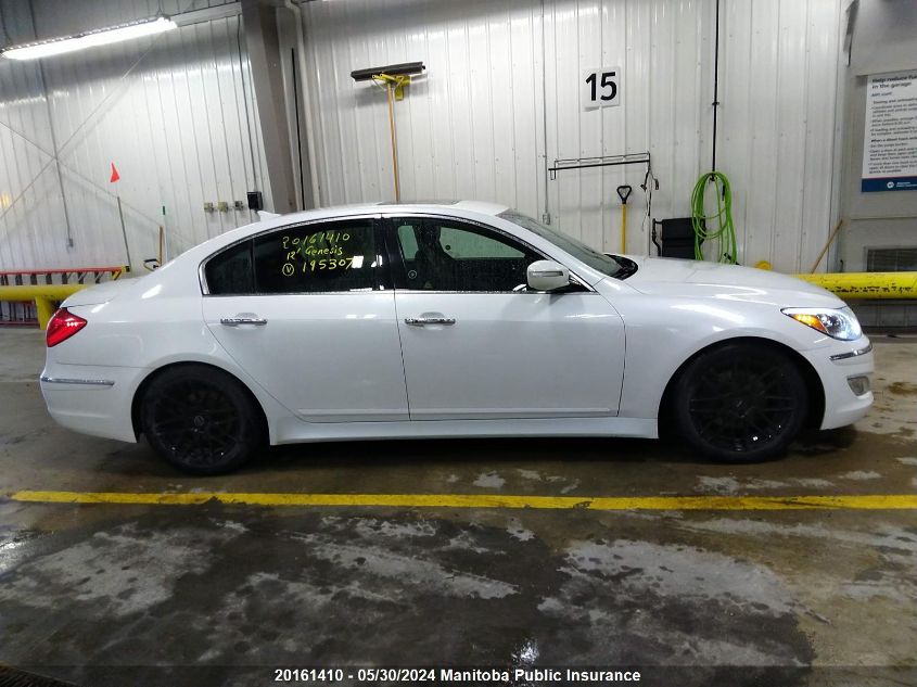 2012 Hyundai Genesis V6 VIN: KMHGC4DD7CU195307 Lot: 20161410