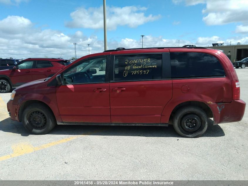 2008 Dodge Grand Caravan Se VIN: 2D8HN44H08R785537 Lot: 20161458