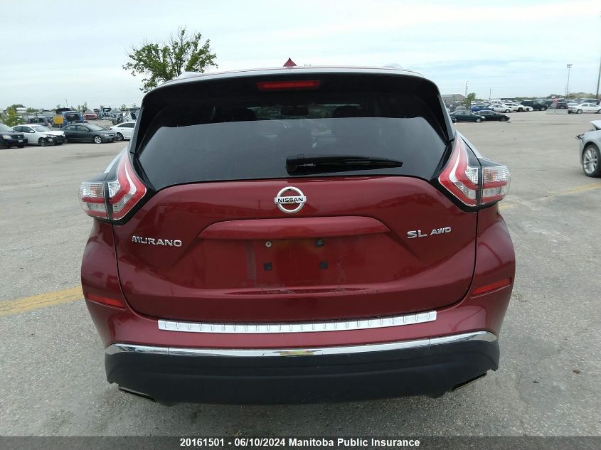 2016 Nissan Murano Sl VIN: 5N1AZ2MH5GN114543 Lot: 20161501