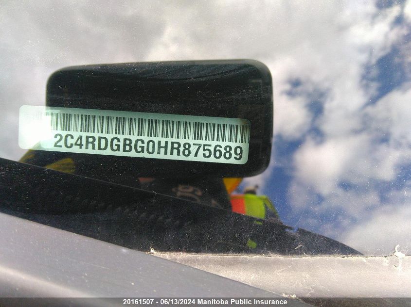 2017 Dodge Grand Caravan Sxt VIN: 2C4RDGBG0HR875689 Lot: 20161507