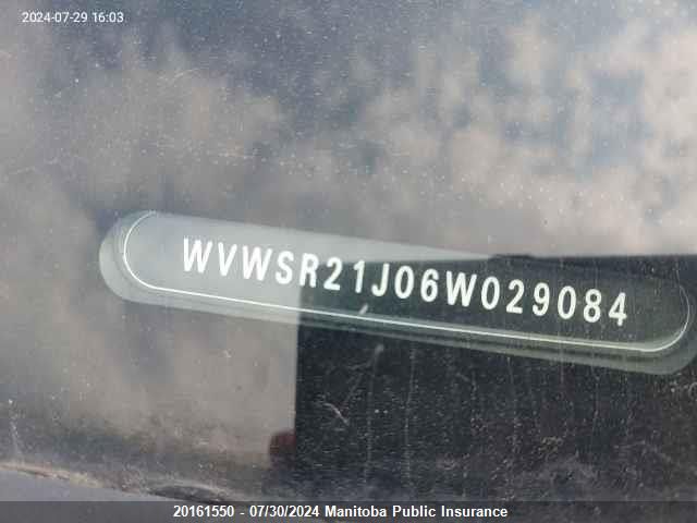 2006 Volkswagen Jetta Gls Tdi VIN: WVWSR21J06W029084 Lot: 20161550