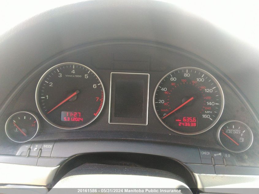 2005 Audi A4 1.8T Quattro VIN: WAULC68E45A014084 Lot: 20161586