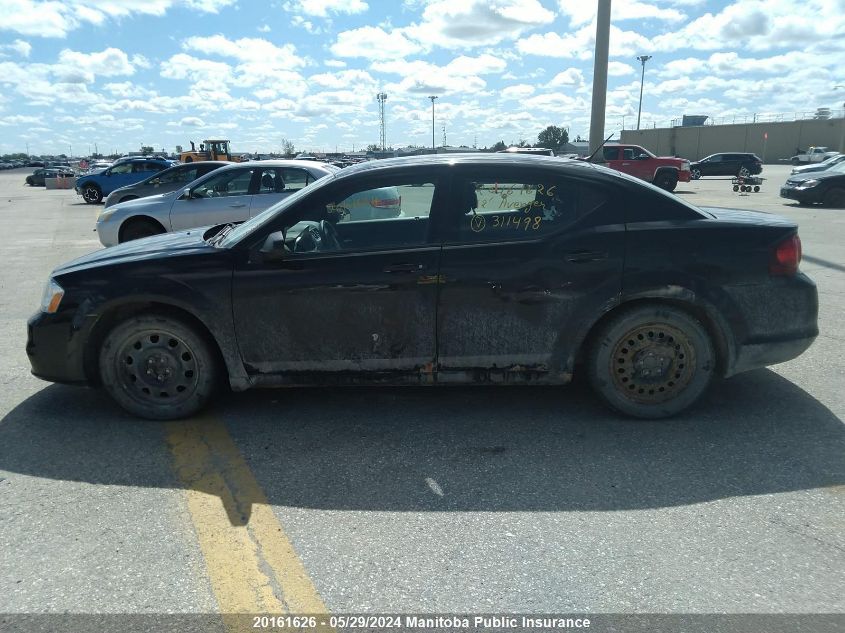 2012 Dodge Avenger Se VIN: 1C3CDZABXCN311498 Lot: 20161626