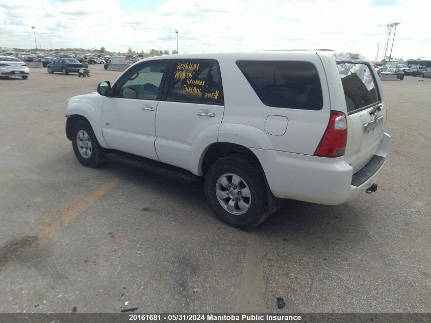 2006 Toyota 4Runner Sr5 V6 VIN: JTEBU14R568060406 Lot: 20161681