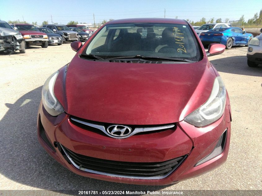 2014 Hyundai Elantra Gl VIN: 5NPDH4AE8EH516399 Lot: 20161781