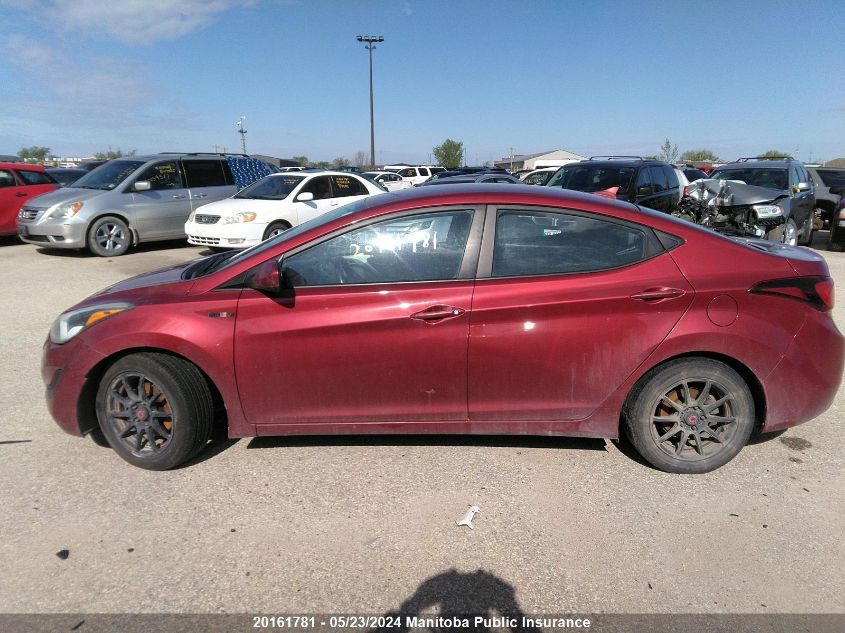 2014 Hyundai Elantra Gl VIN: 5NPDH4AE8EH516399 Lot: 20161781