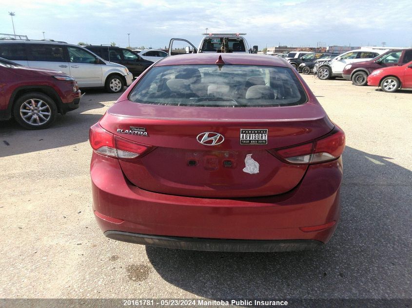 2014 Hyundai Elantra Gl VIN: 5NPDH4AE8EH516399 Lot: 20161781