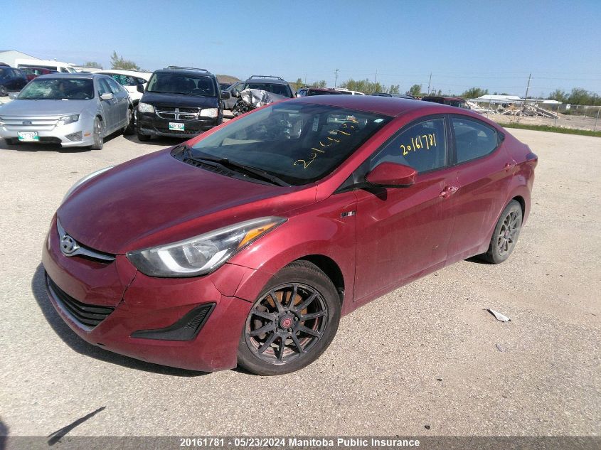 2014 Hyundai Elantra Gl VIN: 5NPDH4AE8EH516399 Lot: 20161781