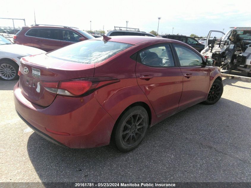 2014 Hyundai Elantra Gl VIN: 5NPDH4AE8EH516399 Lot: 20161781