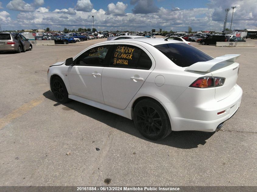 2012 Mitsubishi Lancer Ralliart VIN: JA32V6FV6CU608522 Lot: 20161884