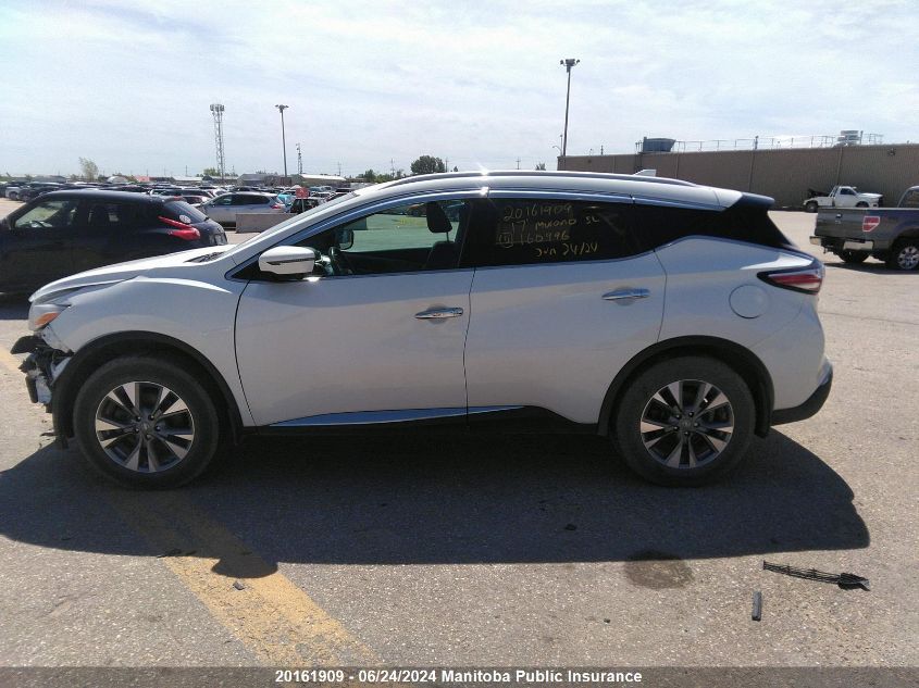 2017 Nissan Murano Sl VIN: 5N1AZ2MH6HN160996 Lot: 20161909