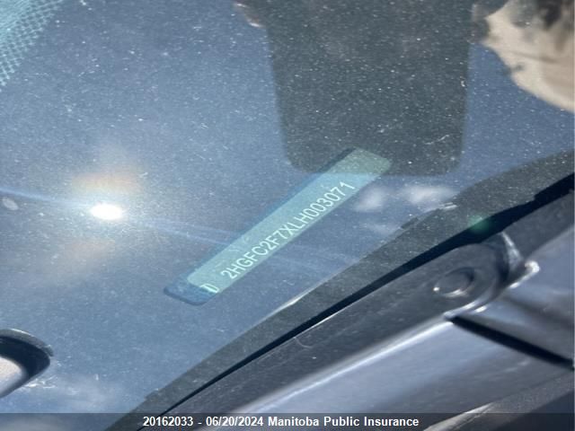 2020 Honda Civic Ex VIN: 2HGFC2F7XLH003071 Lot: 20162033