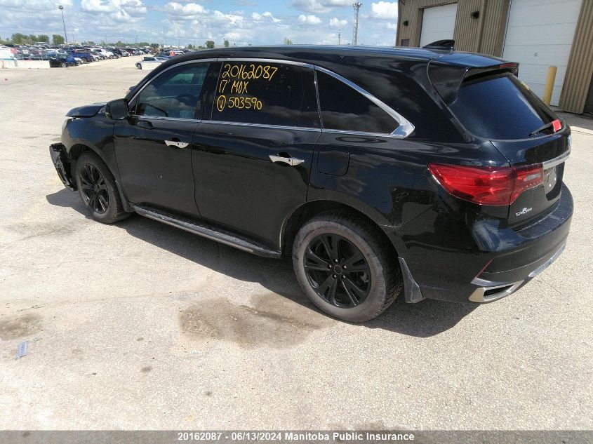 2017 Acura Mdx VIN: 5FRYD4H63HB503590 Lot: 20162087