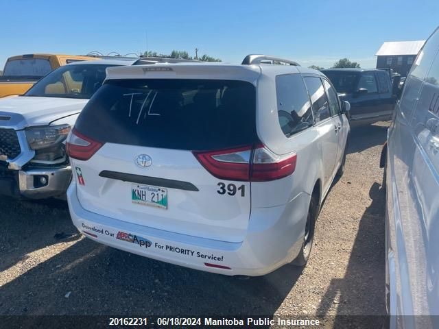 2017 Toyota Sienna Le V6 VIN: 5TDZZ3DC1HS770297 Lot: 20162231