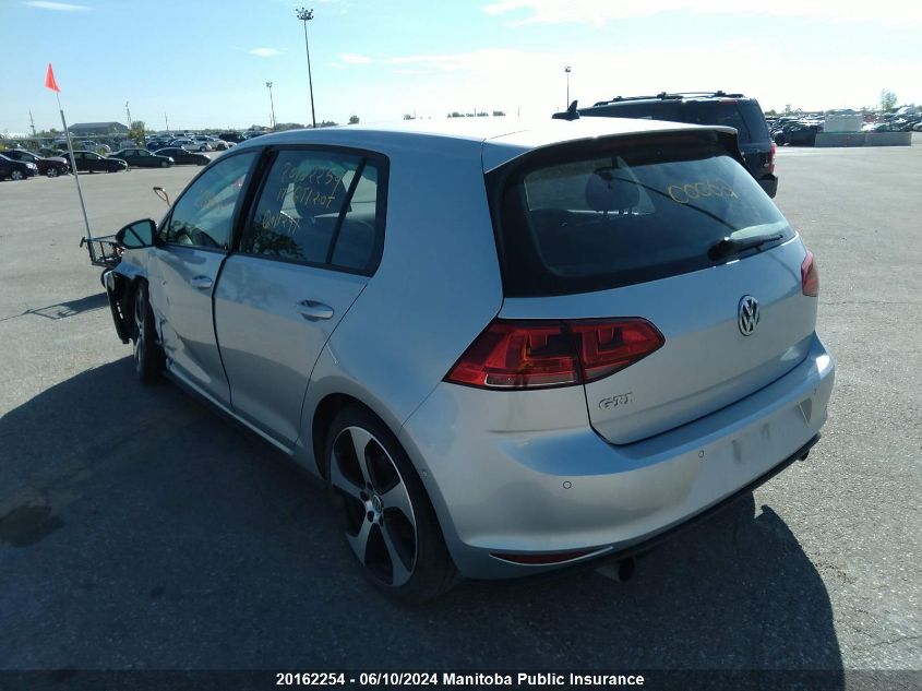 2017 Volkswagen Gti 2.0T VIN: 3VW4T7AU1HM011291 Lot: 20162254