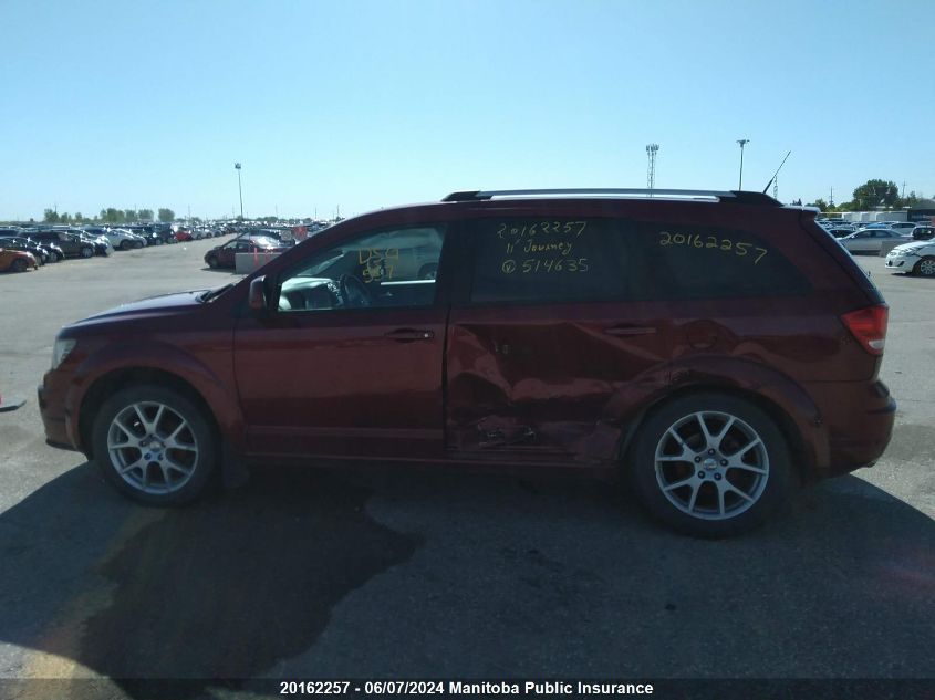 2011 Dodge Journey Sxt VIN: 3D4PG5FG8BT514635 Lot: 20162257