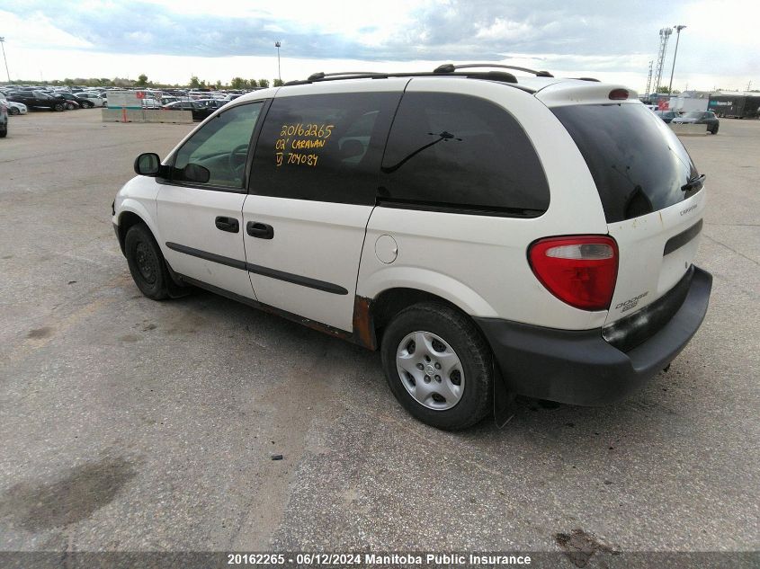 2002 Dodge Caravan Se VIN: 1B4GP25R92B704084 Lot: 20162265