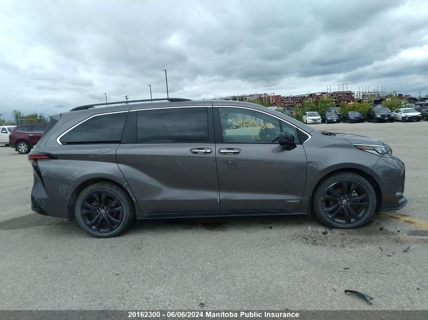 2021 Toyota Sienna Xse Hybrid VIN: 5TDGRKEC8MS054622 Lot: 20162300