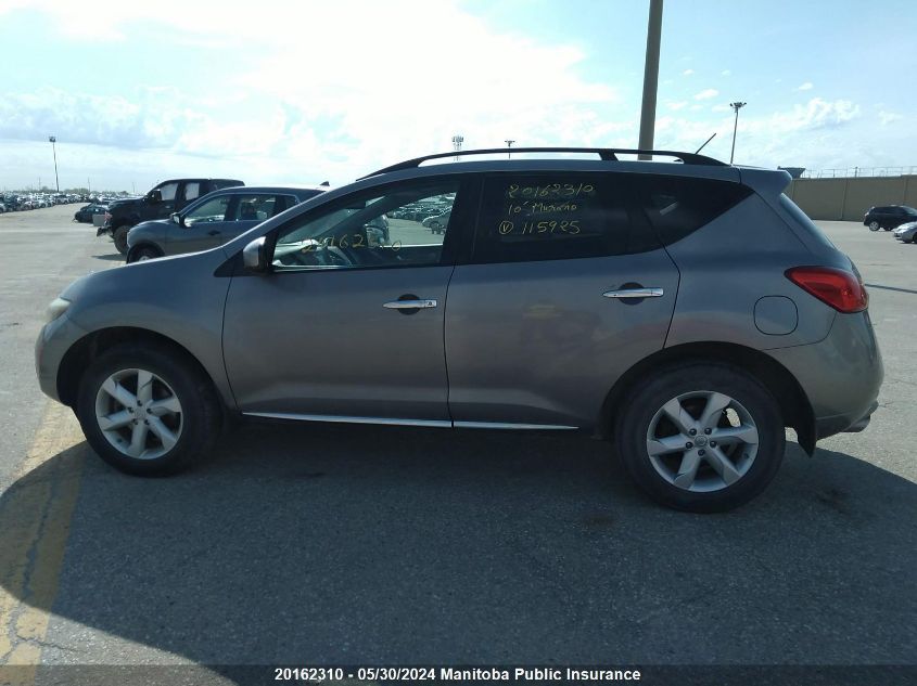 2010 Nissan Murano Sl VIN: JN8AZ1MW9AW115925 Lot: 20162310