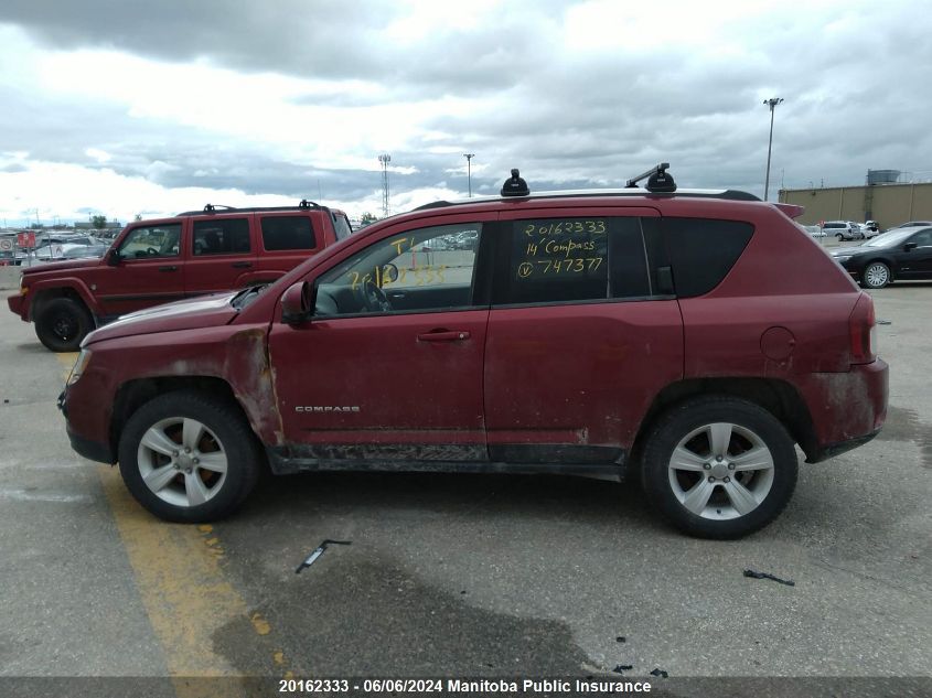2014 Jeep Compass North VIN: 1C4NJDAB7ED747377 Lot: 20162333