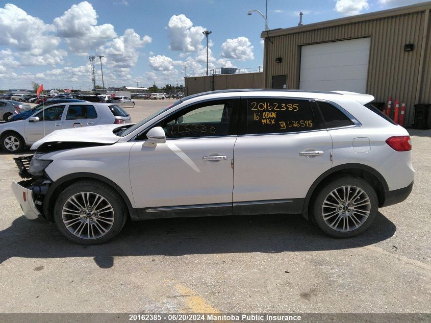 2016 Lincoln Mkx VIN: 2LMTJ8LR3GBL26595 Lot: 20162385