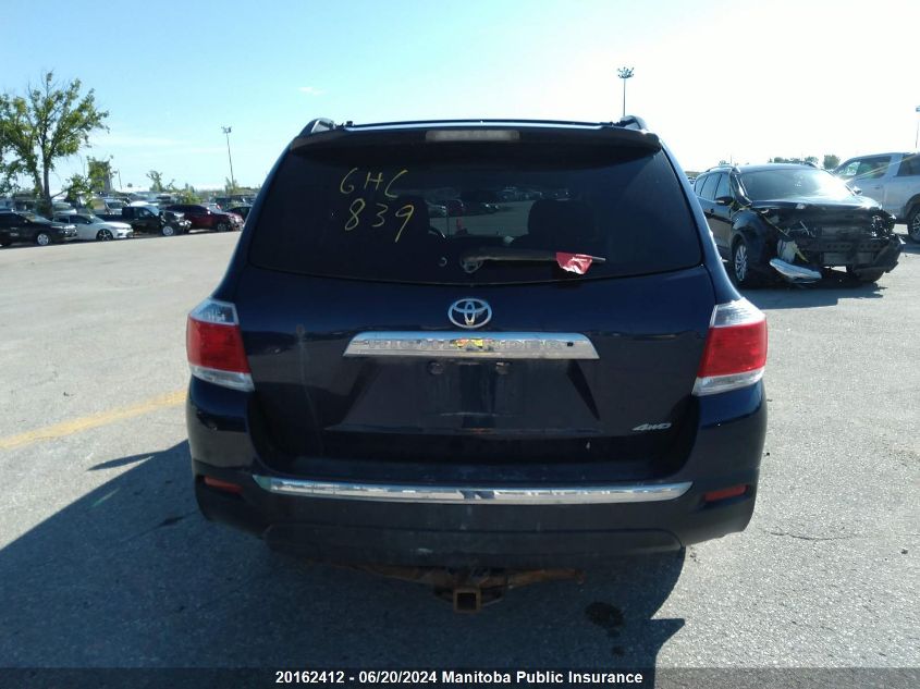 2012 Toyota Highlander V6 VIN: 5TDBK3EH1CS130549 Lot: 20162412